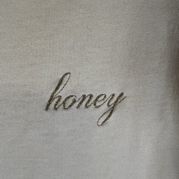 BRANDY MELVILLE‎ solid YELLOW honey Embroidered sweatshirt top One Size womens - Picture 4 of 11